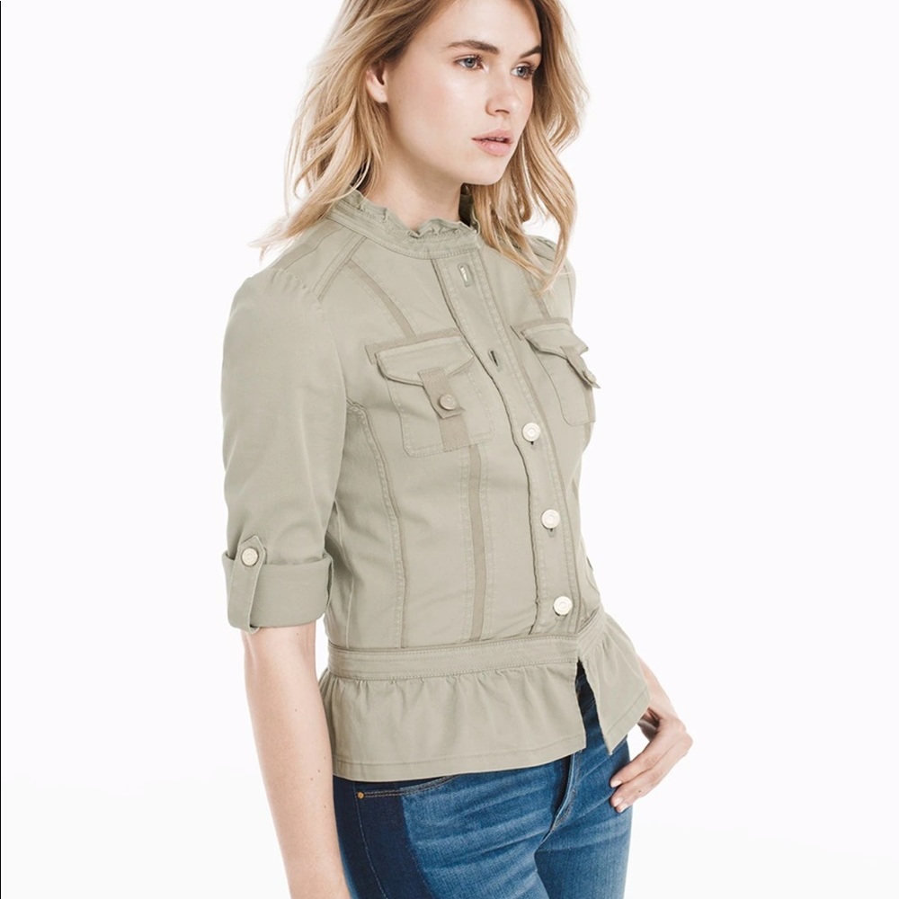 WHBM Peplum Cargo Field Jacket - size 0